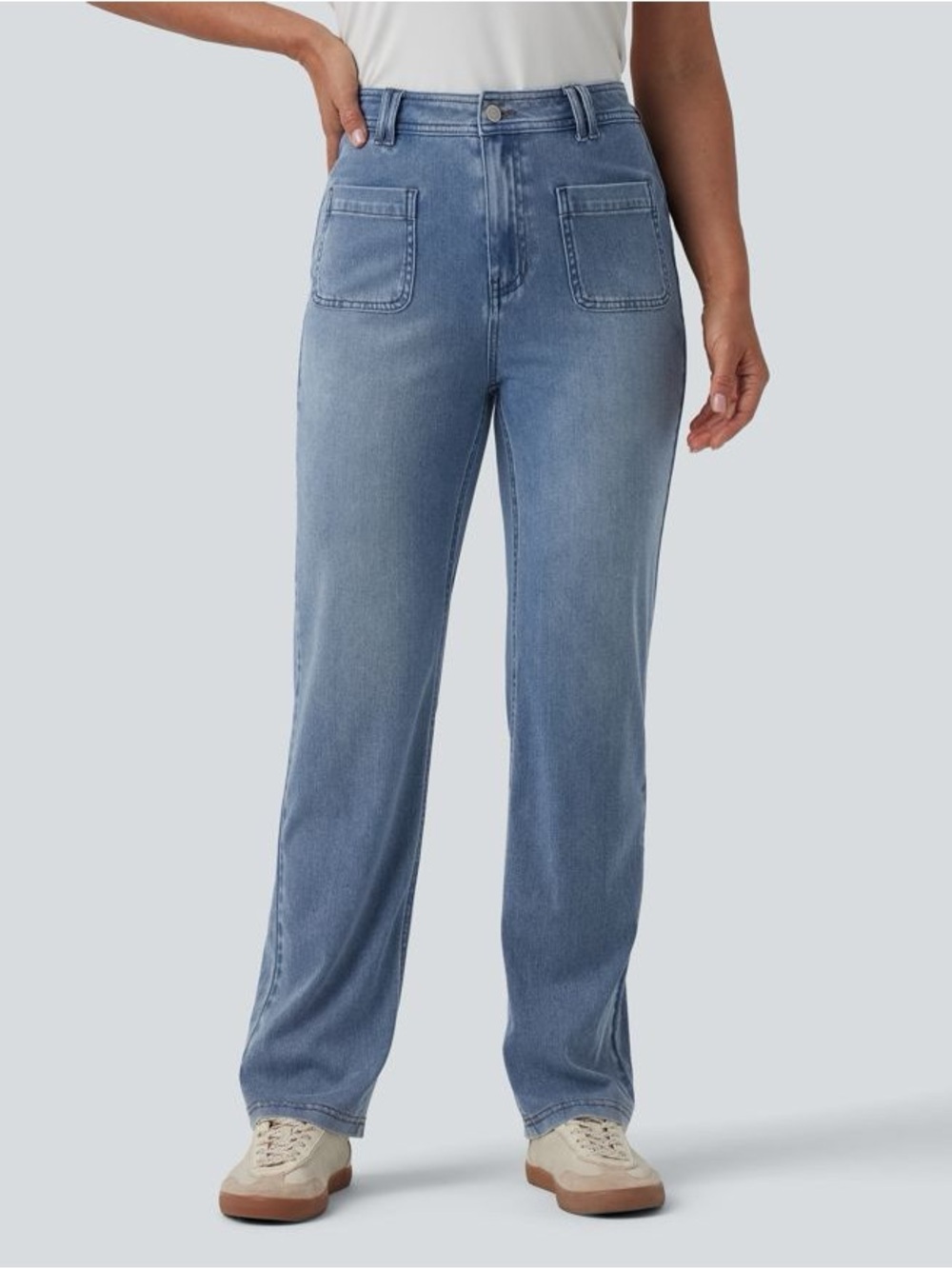 Halara High Waisted Bootcut Jeans Size L Soft Stretch Lyocell Blend